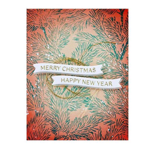 Spellbinders Press Plate & Die Set - Home for the Holidays Collection - Mistletoe Greetings BP-199