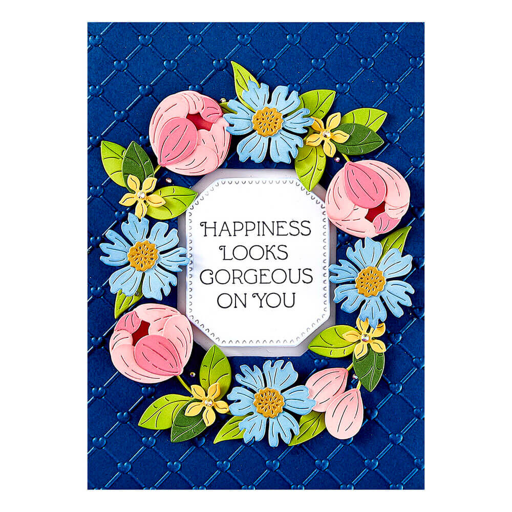 Spellbinders Press Plate & Die Set - Gorgeous You Collection - Flawless Sentiments BP-236