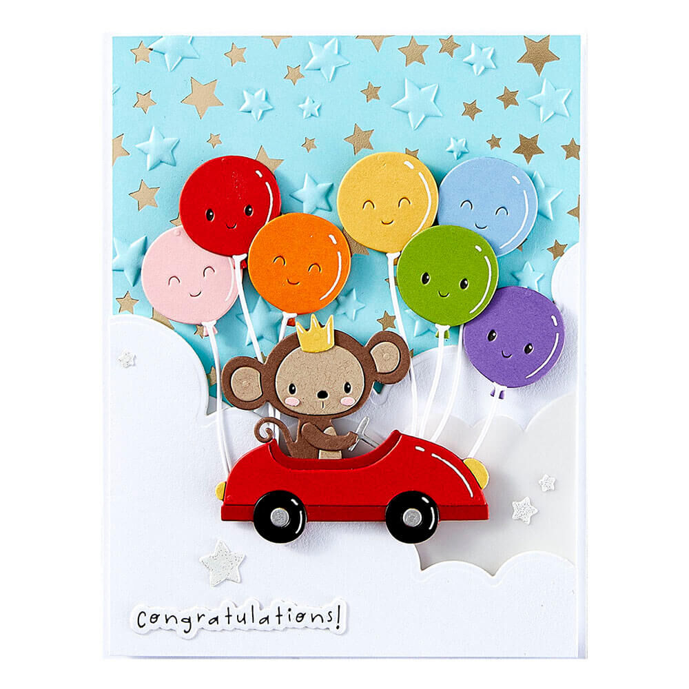 Spellbinders Press Plate - Little Smiles Collection - Falling Stars BP-262