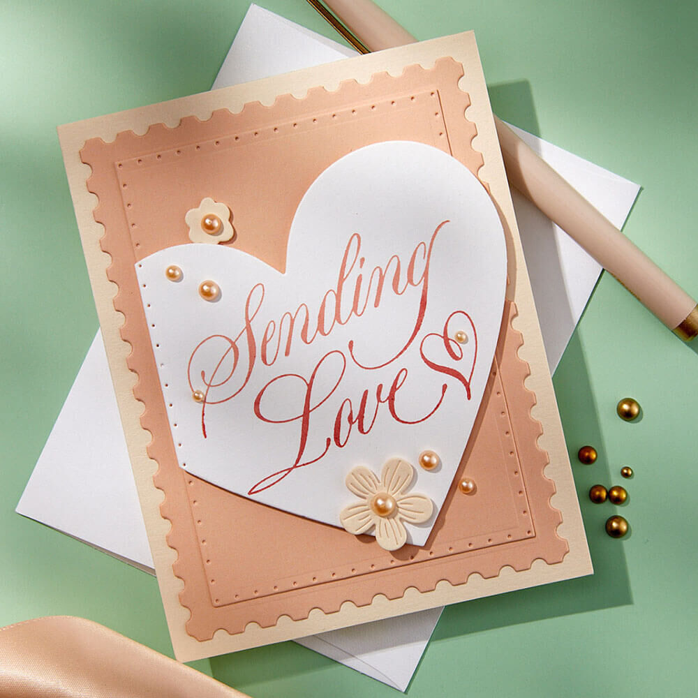 Spellbinders Press Plate - Copperplate Sending Love BP-280
