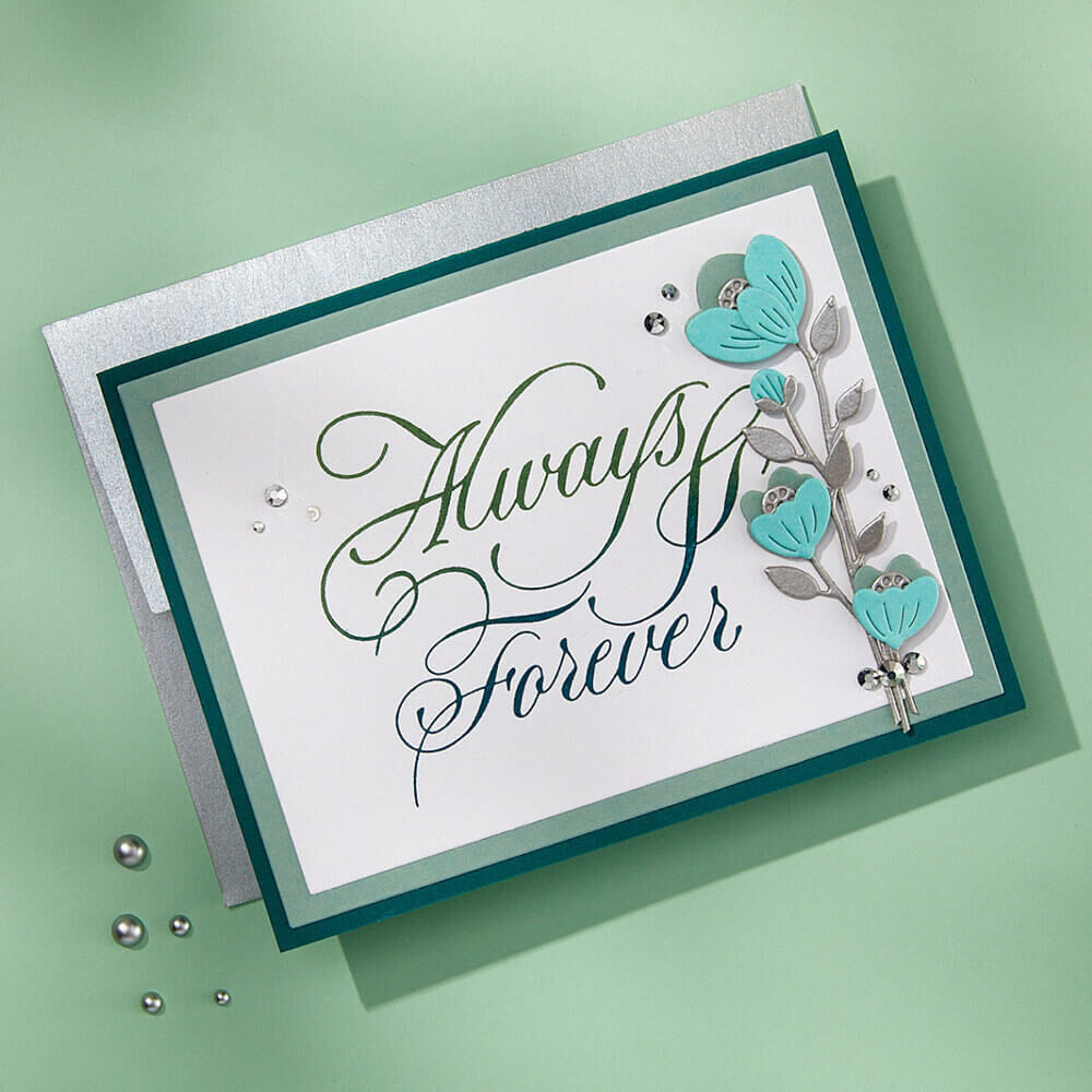 Spellbinders Press Plate - Copperplate Always & Forever BP-281