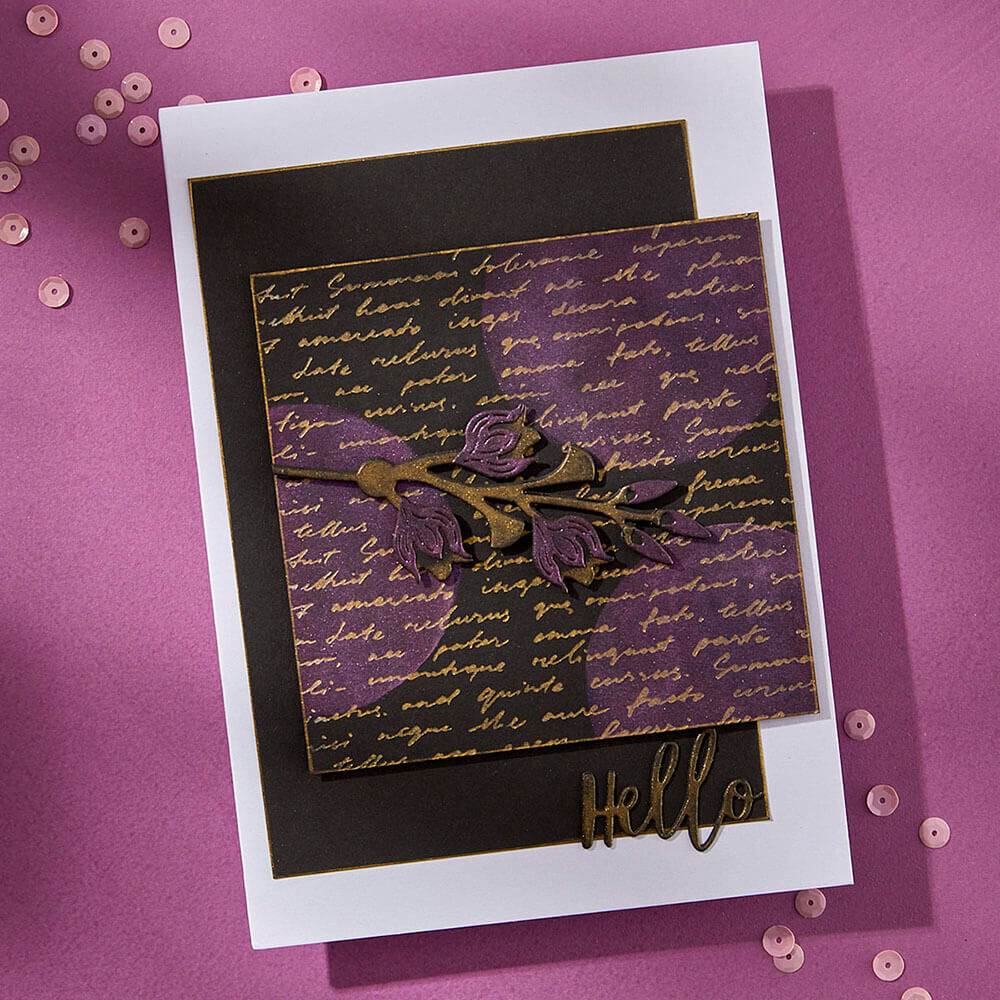 Spellbinders Press Plate - Wildflowers Collection - Script Text (by Lisa Horton) BP-287
