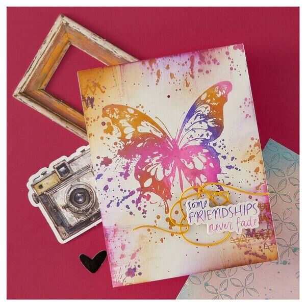 Spellbinders Press Plate & Die Set - Beautifully Imperfect Collection - Butterfly Splatter BP-323