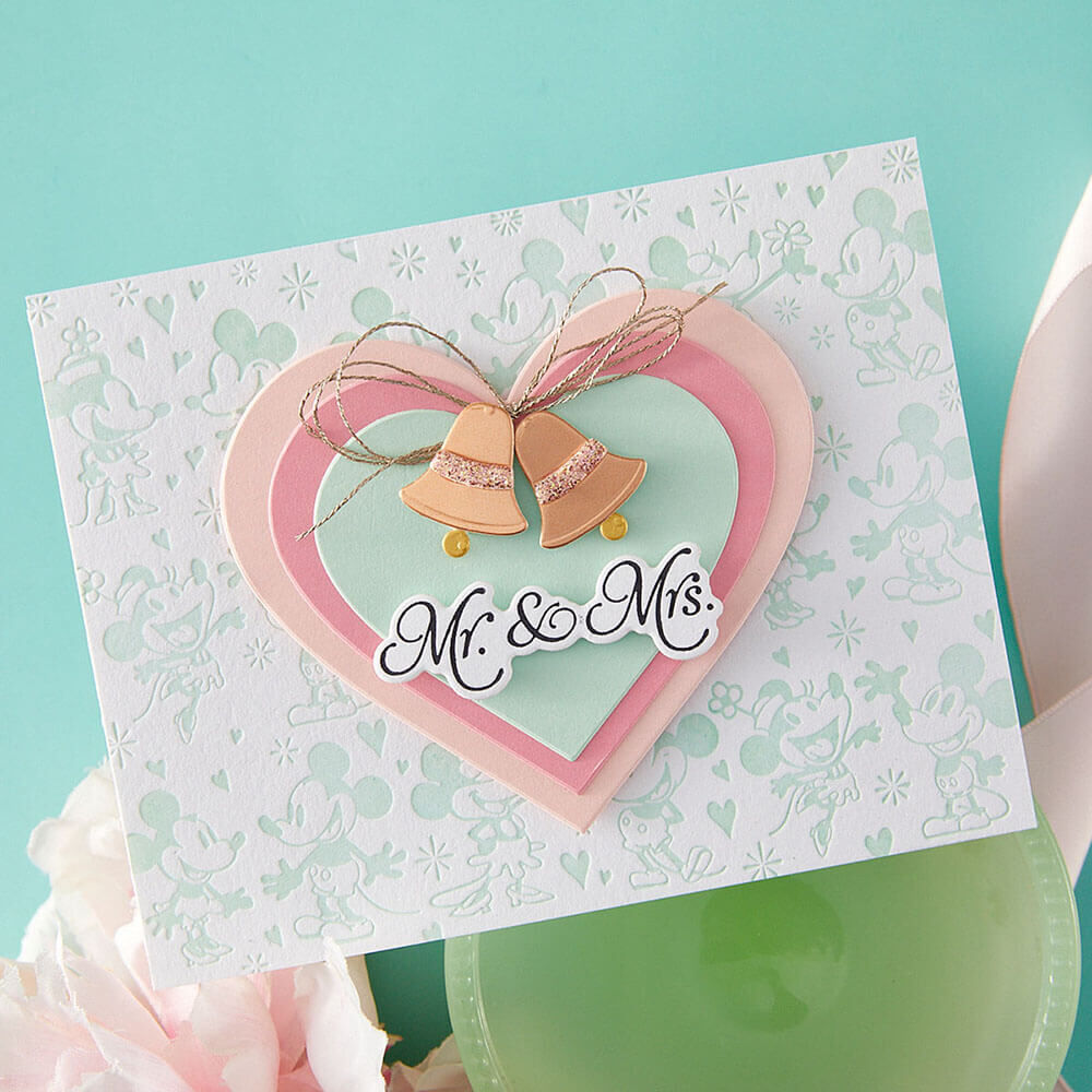 Spellbinders BetterPress Society Press + Foil Plate & Die Set - Classic Mouse Wedding Sentiments BP-367
