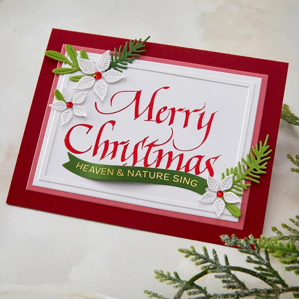 Spellbinders BetterPress Press + Foil Plate - Upright Italic Merry Christmas (by Paul Antonio) BP-370
