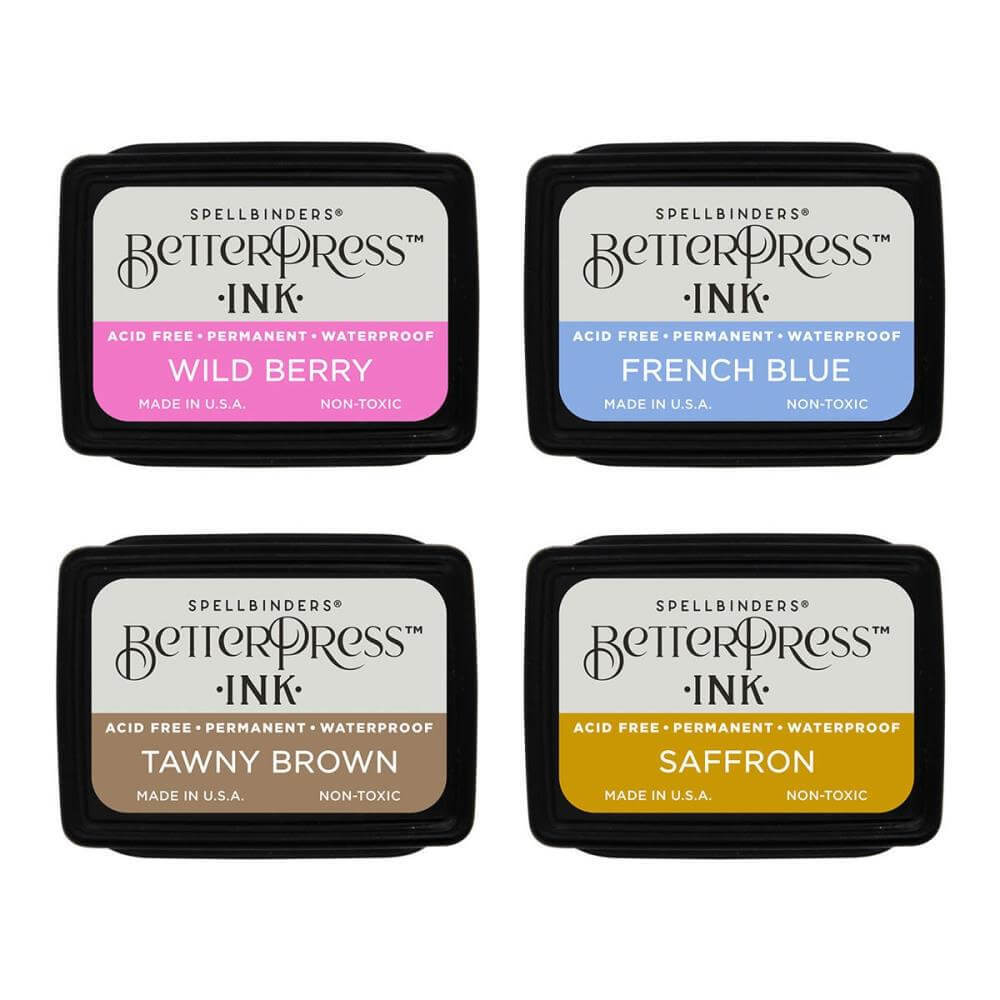 Spellbinders BetterPress Letterpress Mini Ink Pad Set 4/Pkg - Nature Tones BPI002