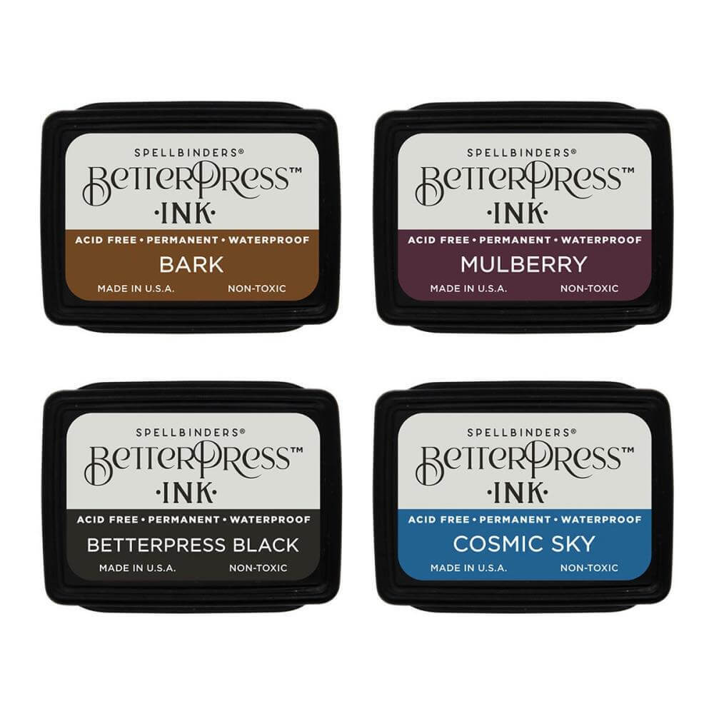 Spellbinders BetterPress Letterpress Mini Ink Pad Set 4/Pkg - Regal Tones BPI003