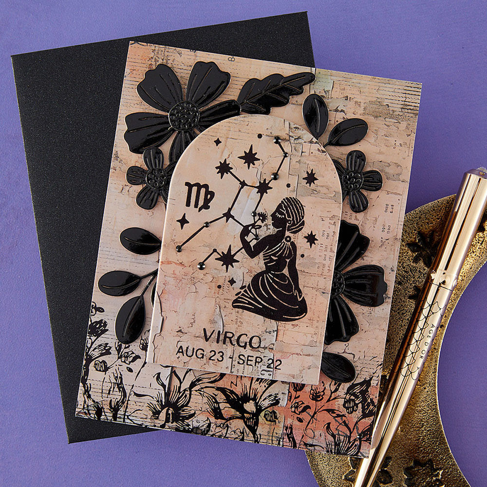 Spellbinders BetterPress Registration Press + Foil Plate - Block Print Virgo BPR-045