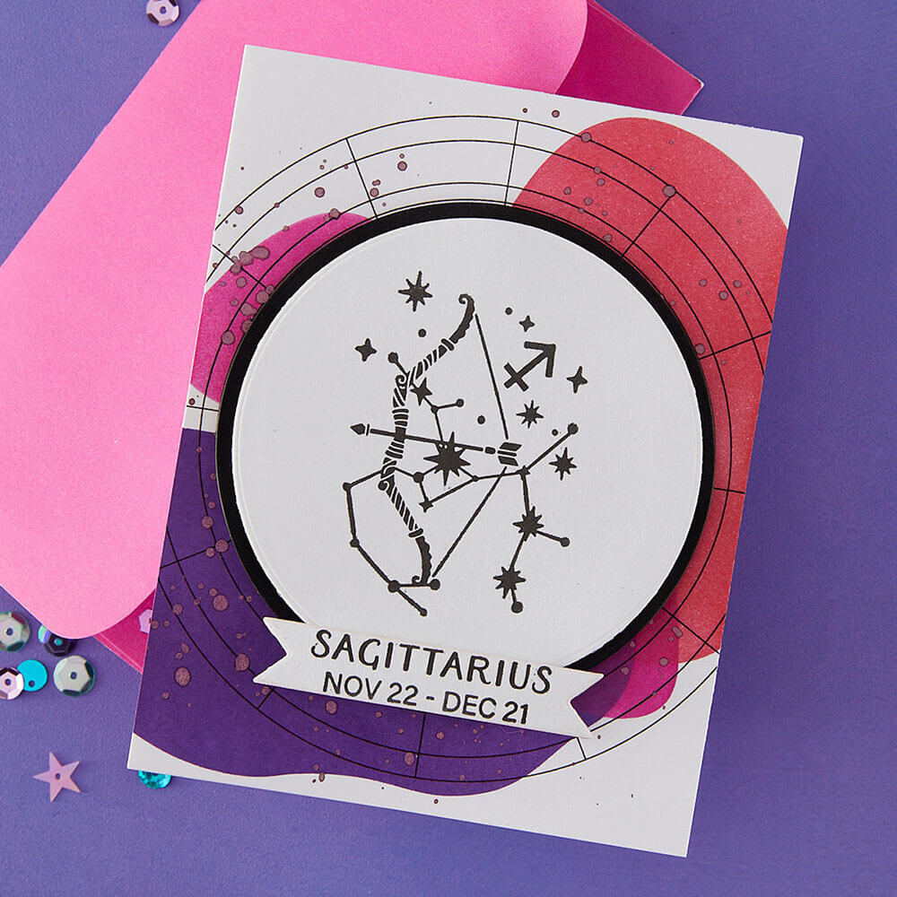 Spellbinders BetterPress Registration Press + Foil Plate - Block Print Sagittarius BPR-048