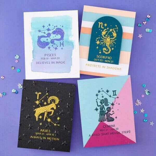 Spellbinders BetterPress Block Print Zodiacs Bundle