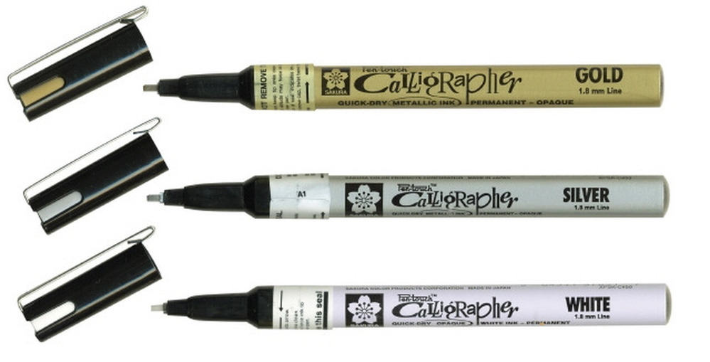 Sakura Pen-touch Calligrapher Markers - White Fine