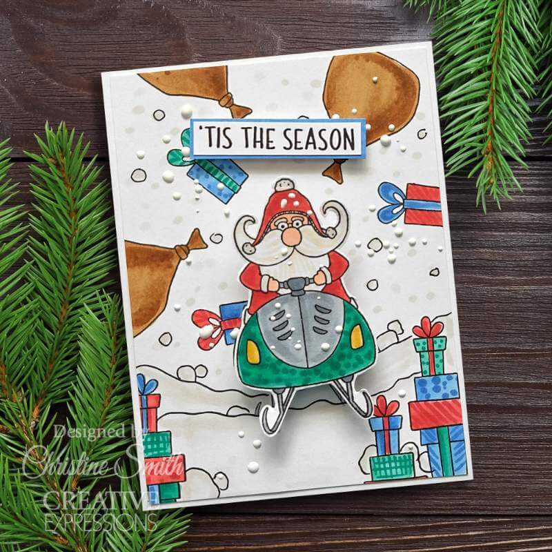 Creative Expressions Clear Stamps by Jane's Doodles - Santa's Coming To Town (6in x 8in)