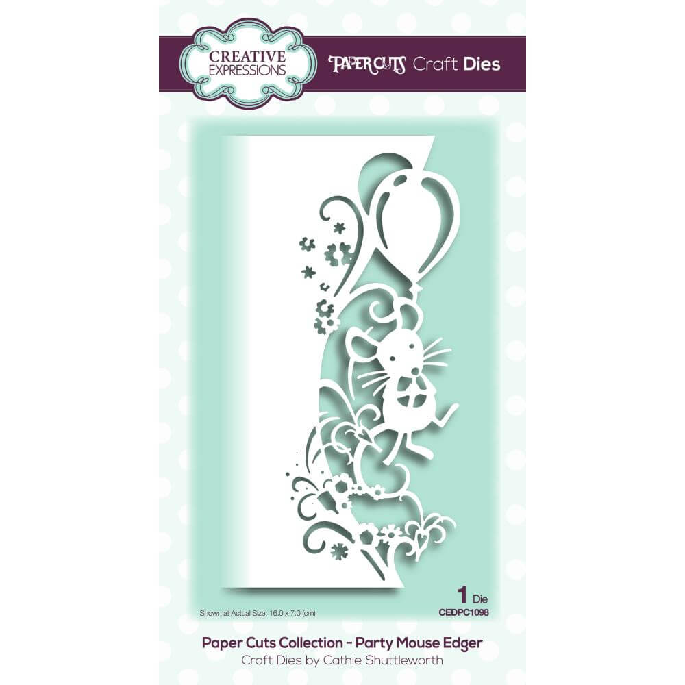 Creative Expressions Paper Cuts Edger Craft Dies - Party Mouse CEDP1098
