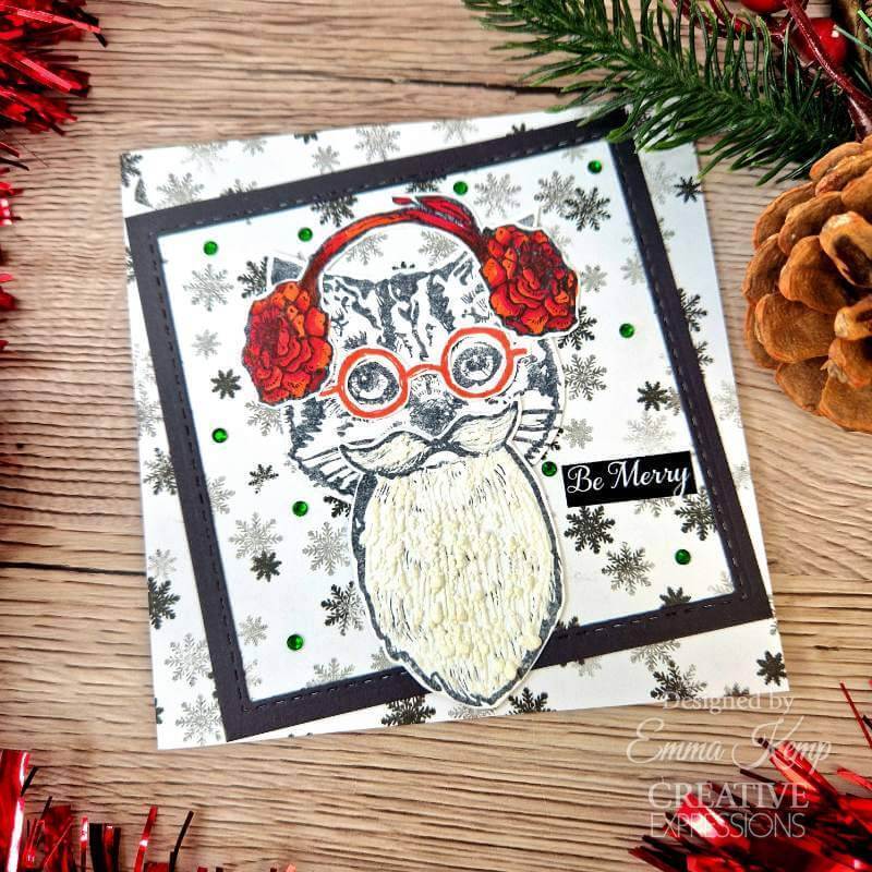 Creative Expressions Clear Stamps by Jane Davenport - Kitty Christmas (6in x 8in)