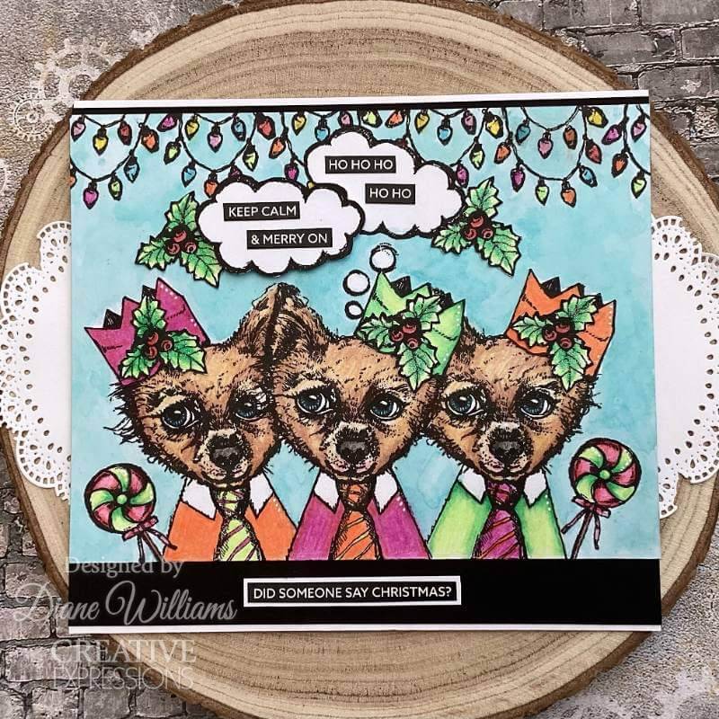 Creative Expressions Clear Stamps by Jane Davenport - Santa Paws (6in x 8in)