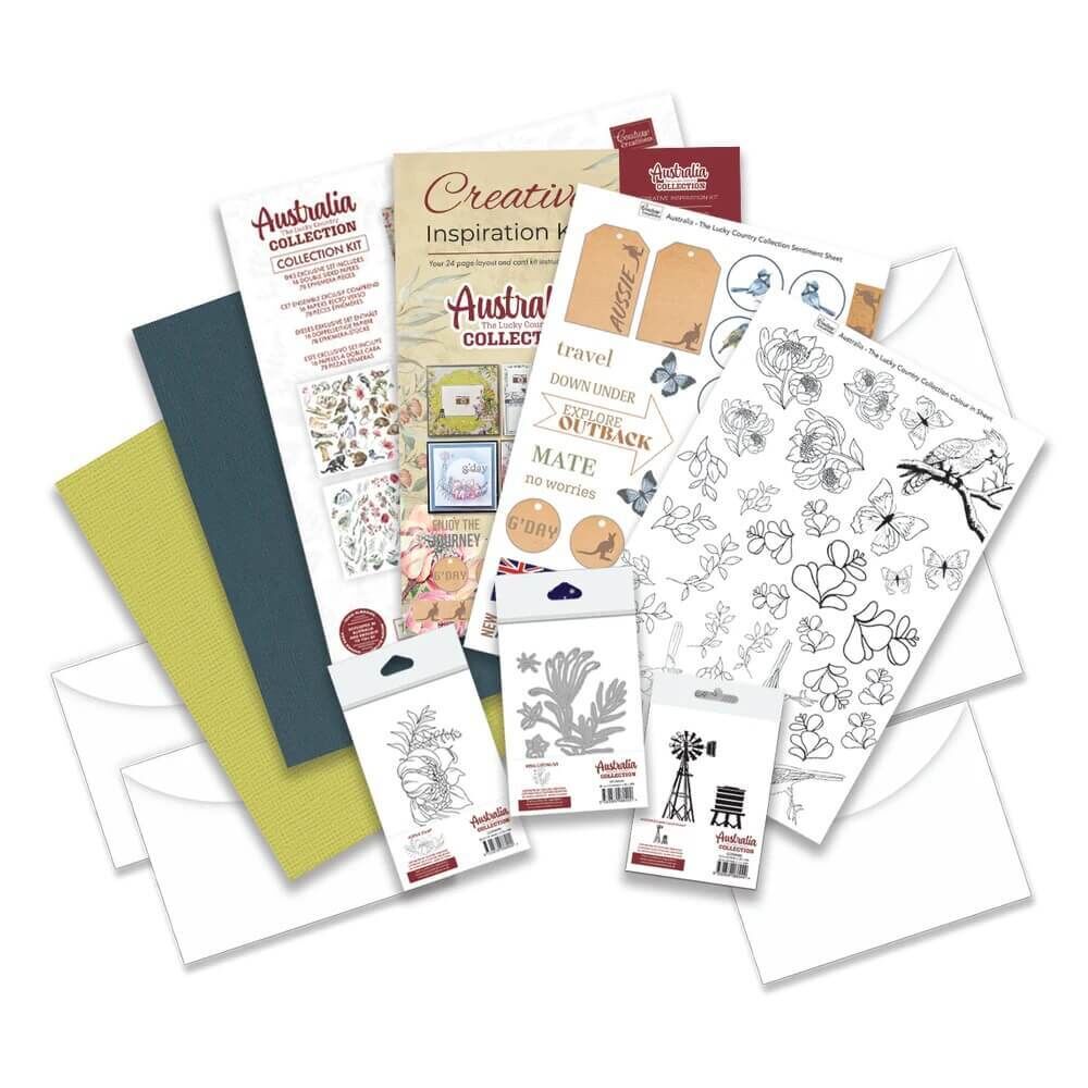 Couture Creations  Australia the Lucky Country Scrapbook Layout & Card Kit