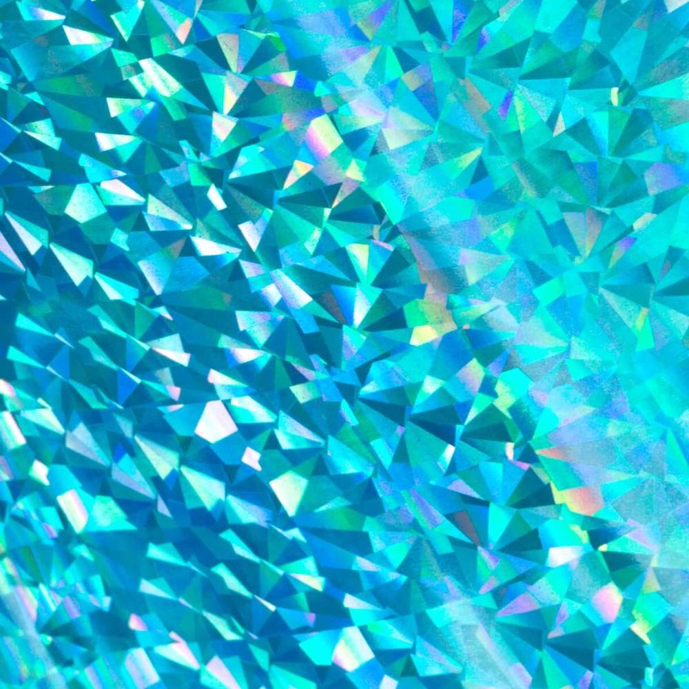 Couture Creations - Heat Activated Cyan Foil - Iridescent Triangular Pattern