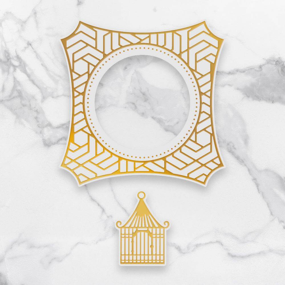 Cut, Foil and Emboss Decorative Nesting Die - Caged Frame Set (115.1 x 114.8mm)