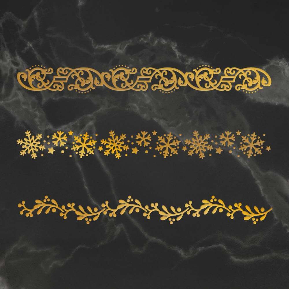 Couture Creations - Christmas Borders Set (3pc) Hot Foil Stamp