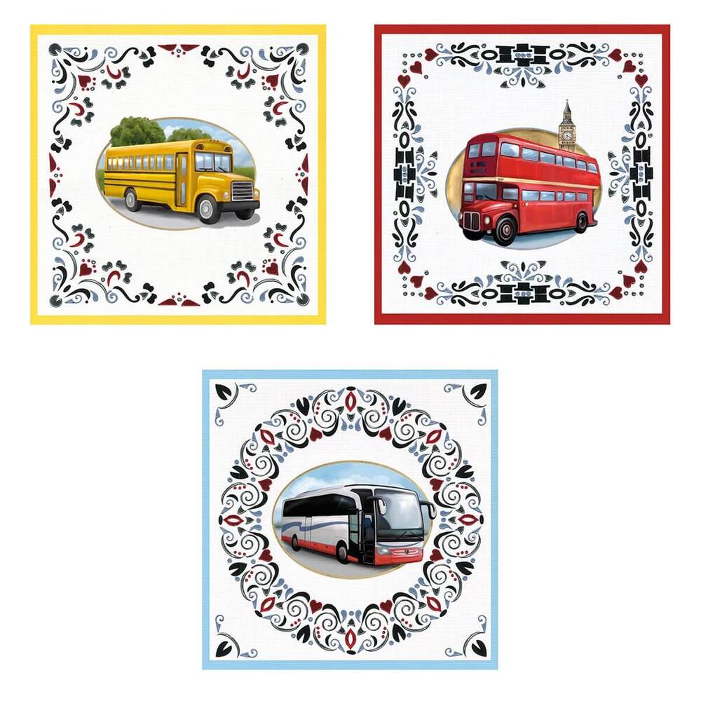 Card Kit 3D Diecut Decoupage Set - Its a Mans World - BUSES