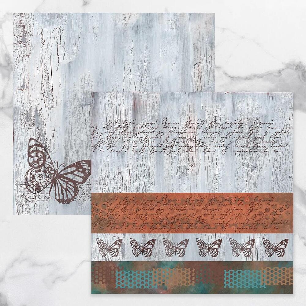 Couture Creations 12x12 Double Sided Patterned Paper- Steampunk Dreams Sheeet 2
