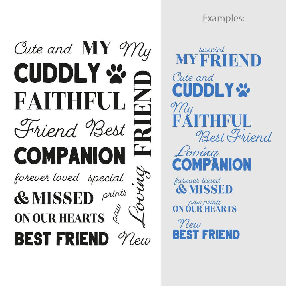 Couture Creations Stamp Set - Cute and Cuddly Sentiment (19pc) 80 x 116mm