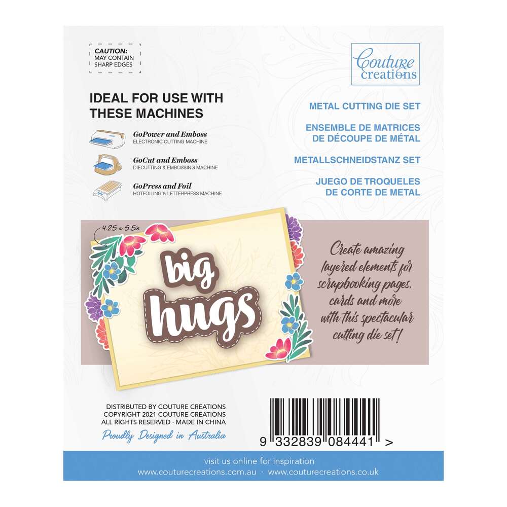 Couture Creations Dies - Hugs Sentiment Set (8pc)