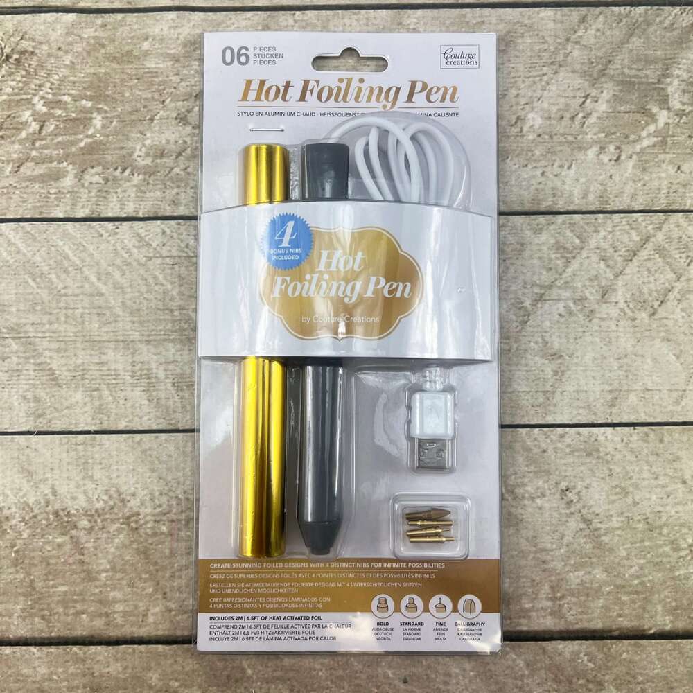 Couture Creations Hot Foiling Pen with 4 Tips - 0.8/1.5/2.0/2.5mm