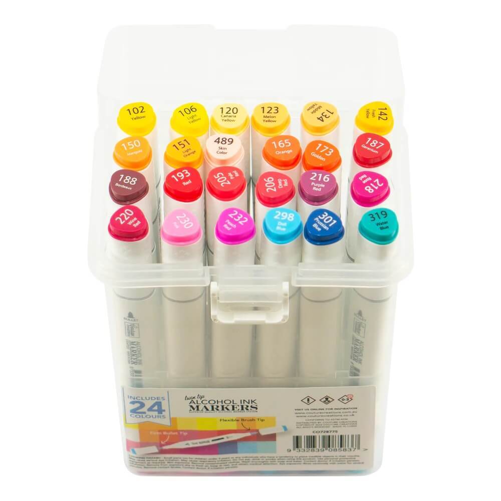 Couture Creations  Twin Tip Alcohol Ink Marker 24 Pack Set 1