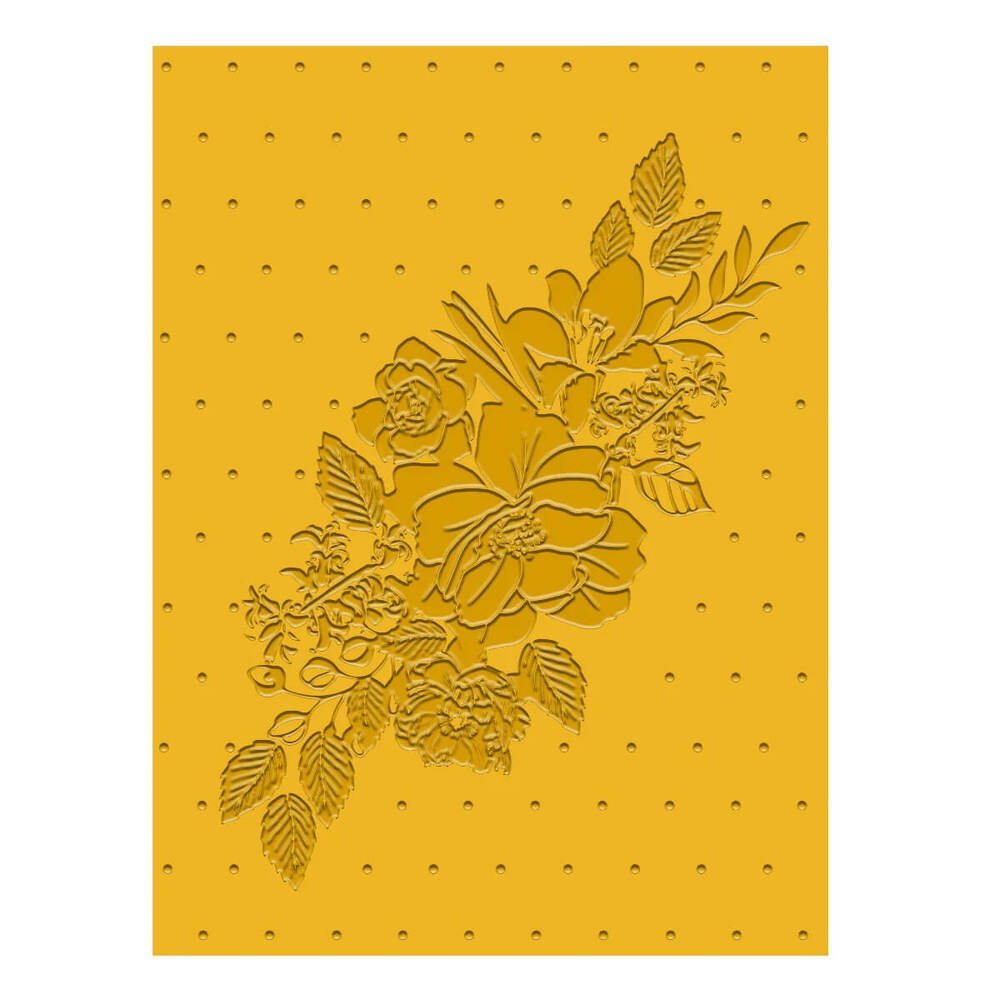 Couture Creations 3D Embossing Folder - Vintage Tea Collection - Centred Flowers
