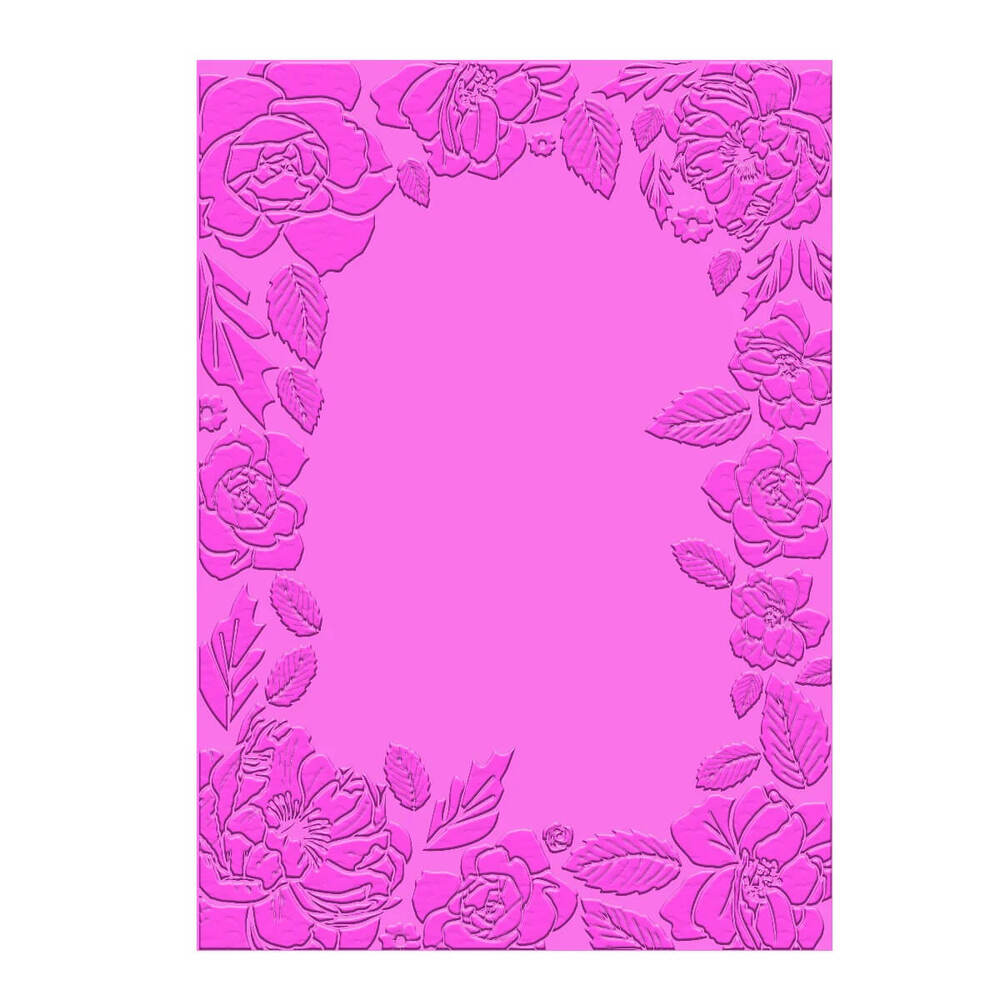 Couture Creations 3D Embossing Folder - Vintage Tea Collection - Assorted Flowers