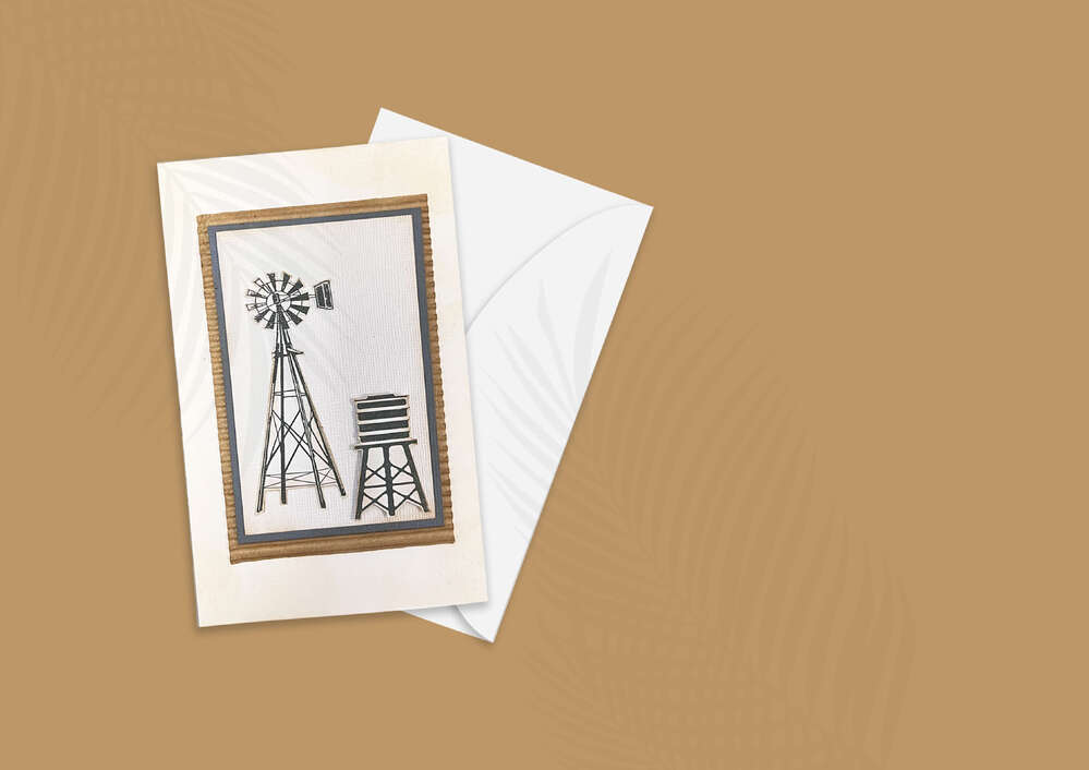 PREORDER - Couture Creations WINDMILL and WATER TANK Stamp - Australia The Lucky Country