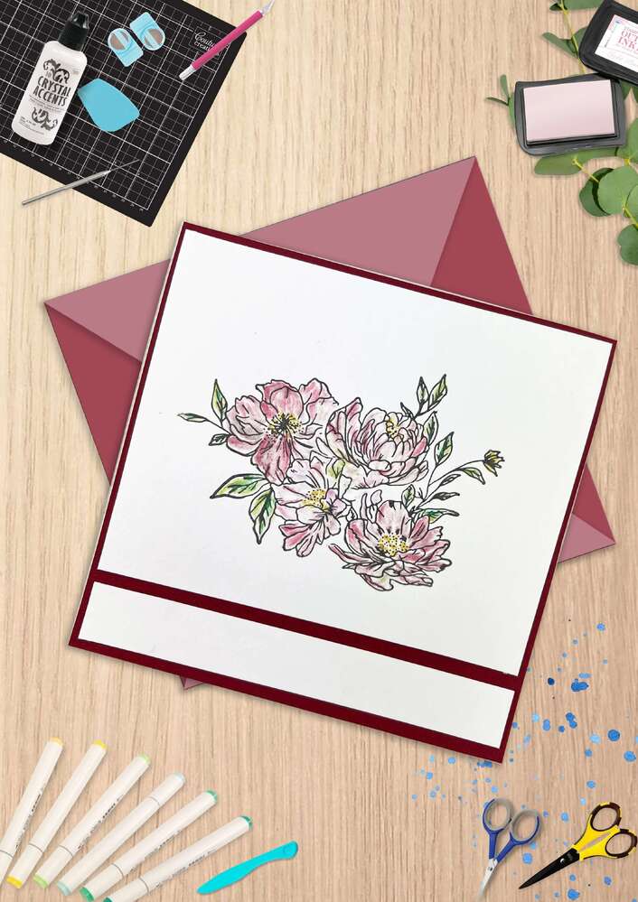 Preorder - Couture Creations  LetterPress Metal Impression Plate 3 - Just for You Floral