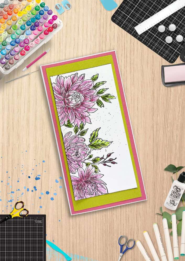 Couture Creations  LetterPress Metal Impression Plate 7 - You are Amazing Floral