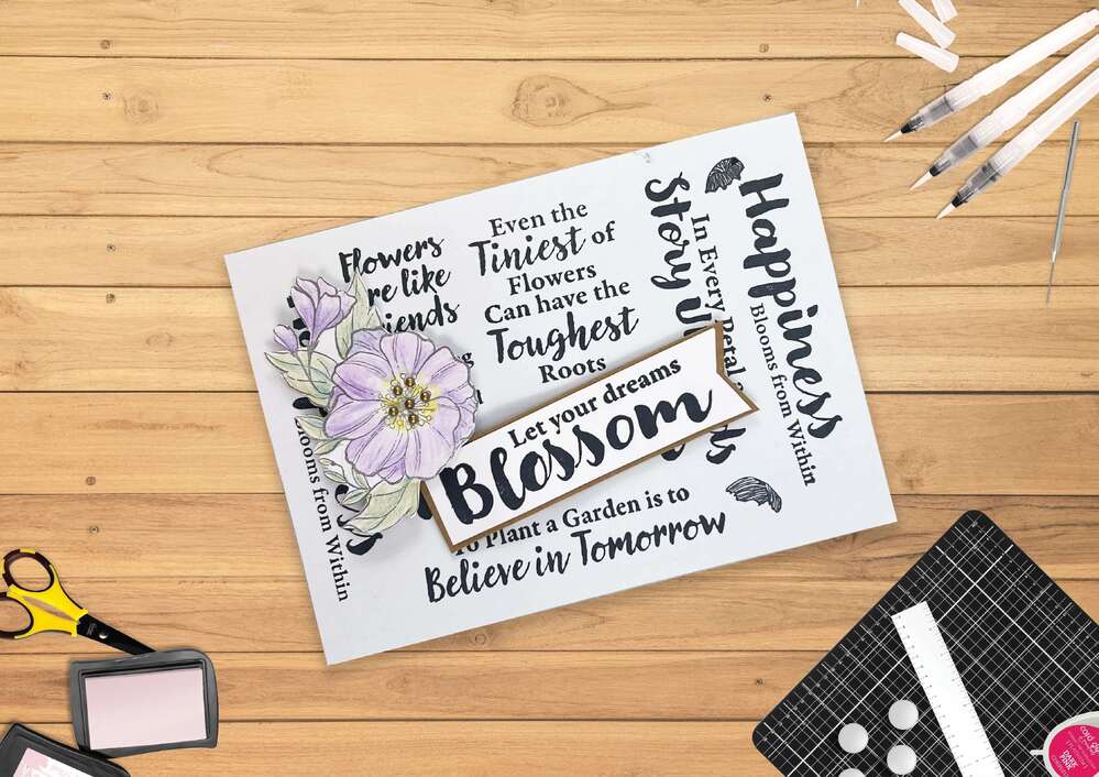 Couture Creations Stamp - Parkside Crafts Collection - Floral Sentiments (10pc)