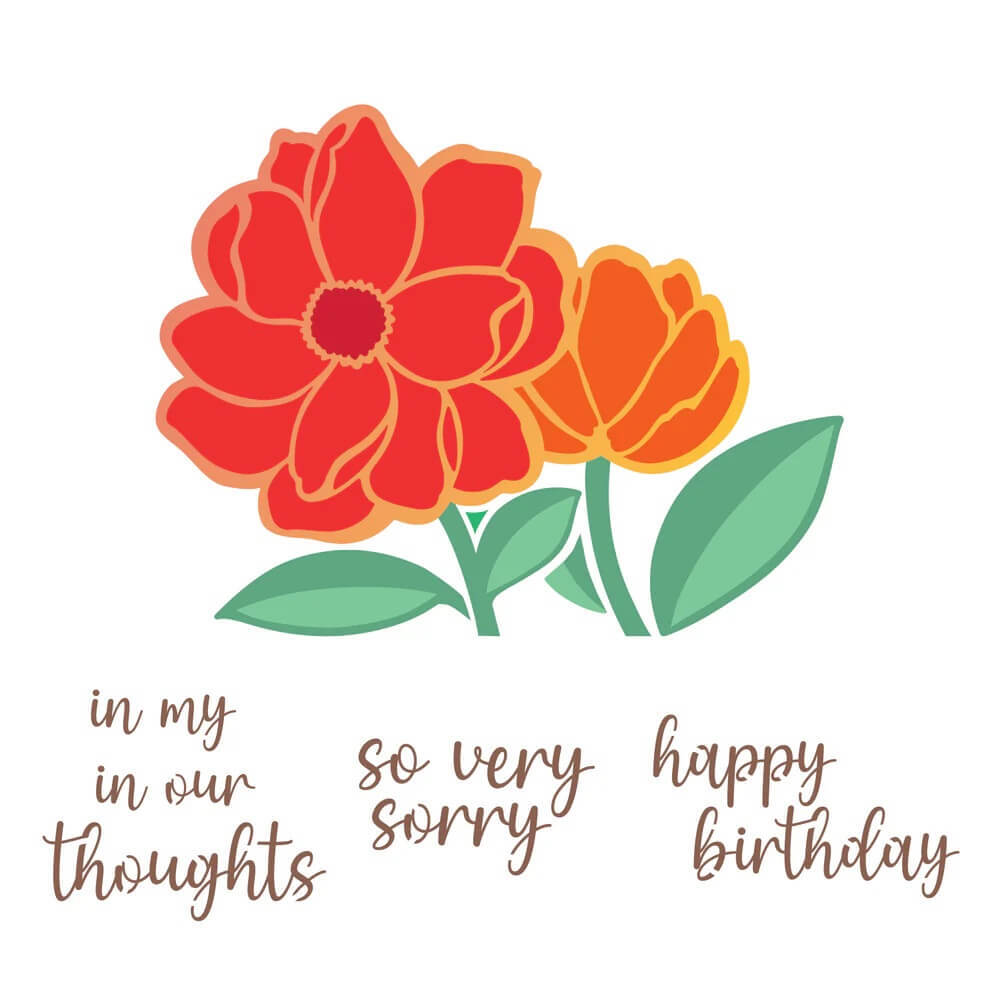 Couture Creations Stencil - Parkside Crafts Collection - Gorgeous Dahlia (4pc)