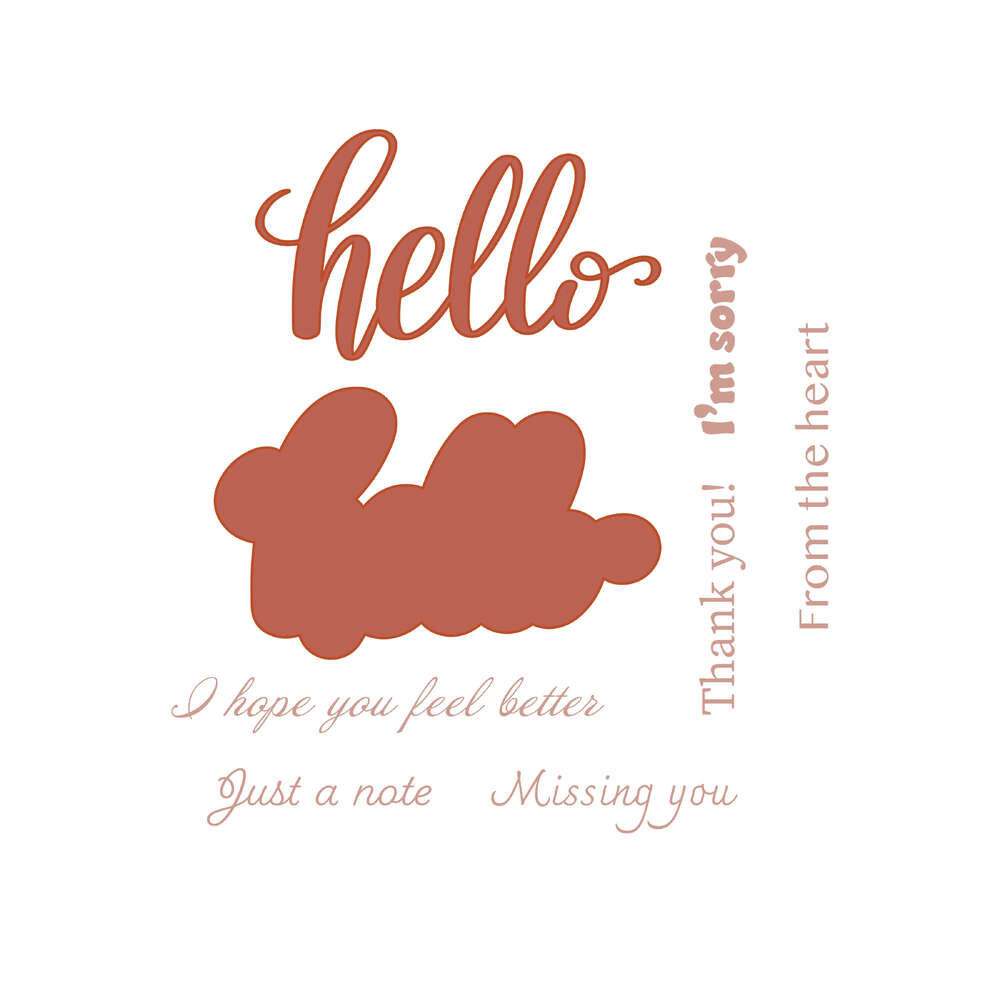 Couture Creation Stamp & Die Set - Blues by You Collection - Hello (8pc)