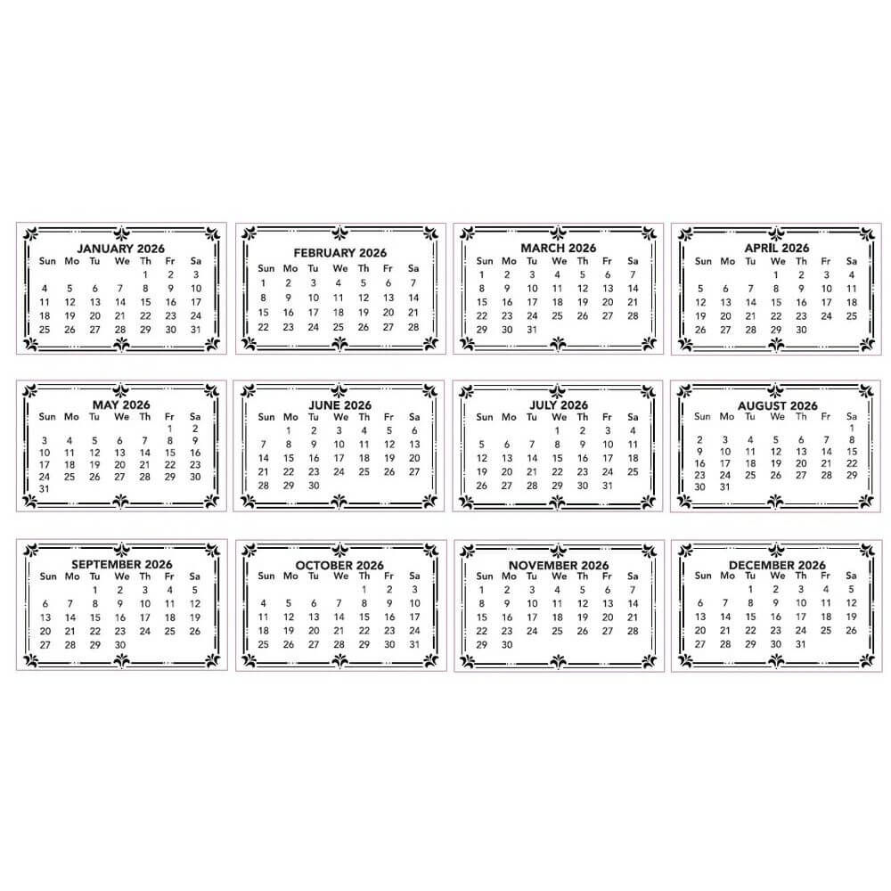 Couture Creations 2026 Calendar Tabs (10/pk)