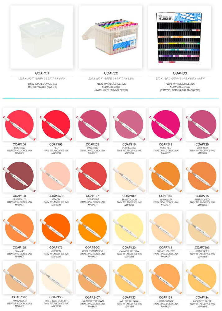 Couture Creations Twin Tip Alcohol Ink Marker Pastel Colours 12 Colours  BUNDLE