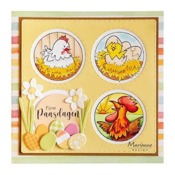 Marianne Design - Clear Stamps - Hetty's Peek-a-Boo Chicken Family CS1114