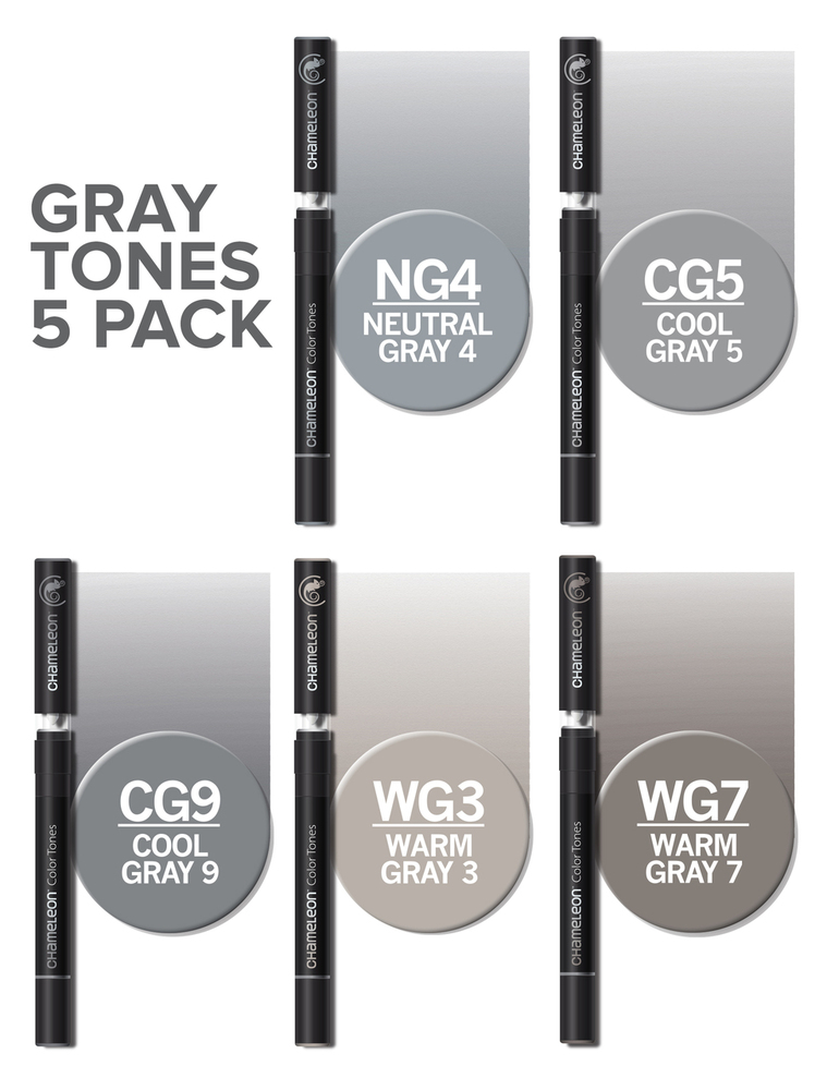 Chameleon Pens 5 Markers Set - Gray CT0509UKAU