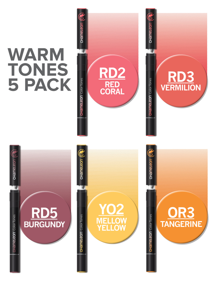 Chameleon Pens 5 Markers Set - Warm CT0511UKAU