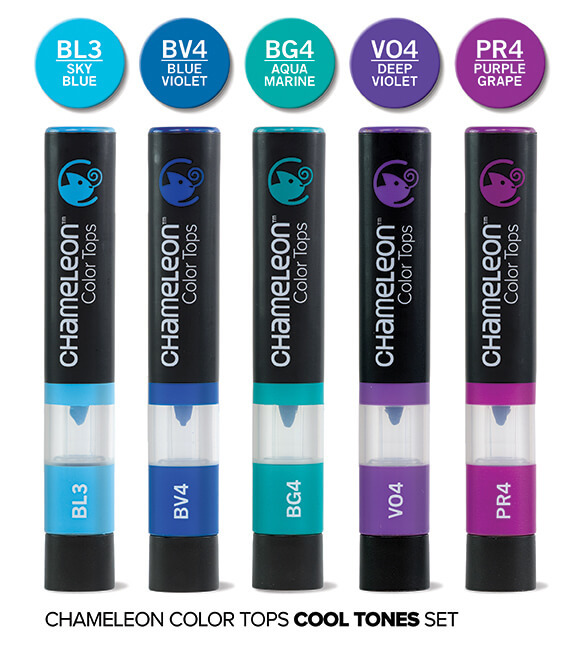 Chameleon Pens - 5 Color Tops Cool Tones Set CT4504UKAU