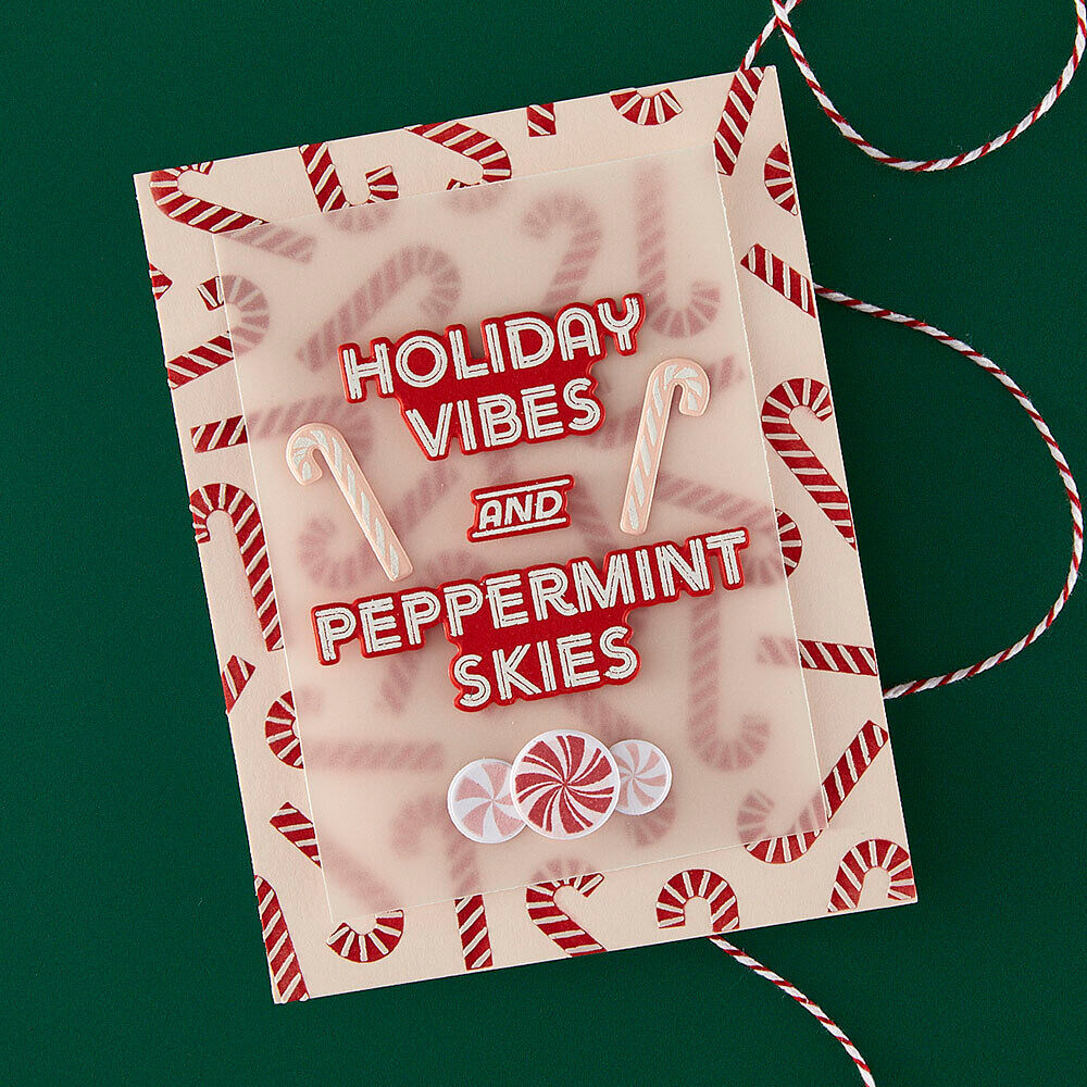 Hero Arts Stamp & Cut Set - Candy Cane Season Collection - A Little Merri-Mint DC321