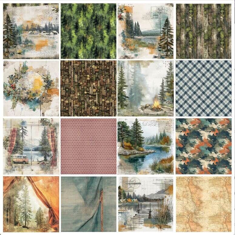 49 And Market Paper Pad 12"X12" - Campfire Memories