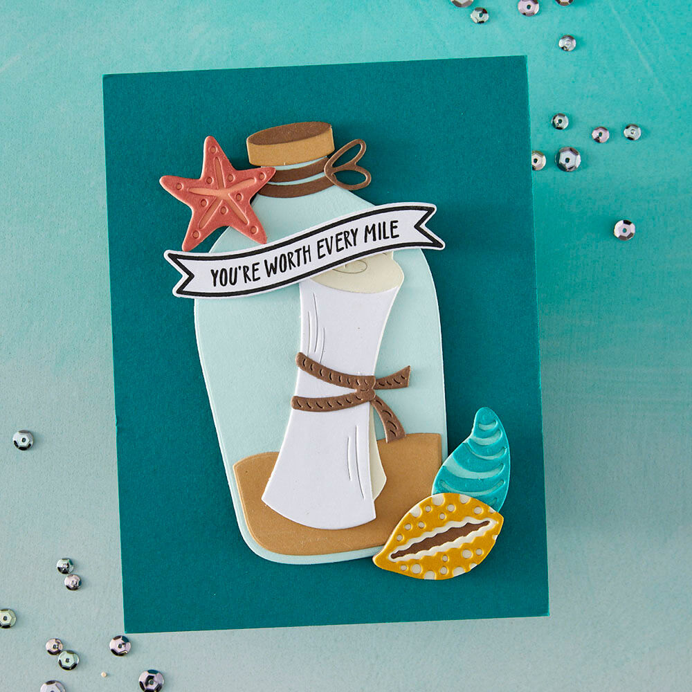 Hero Arts Dies - Summer by The Shore Collection - Message in a Bottle DF253