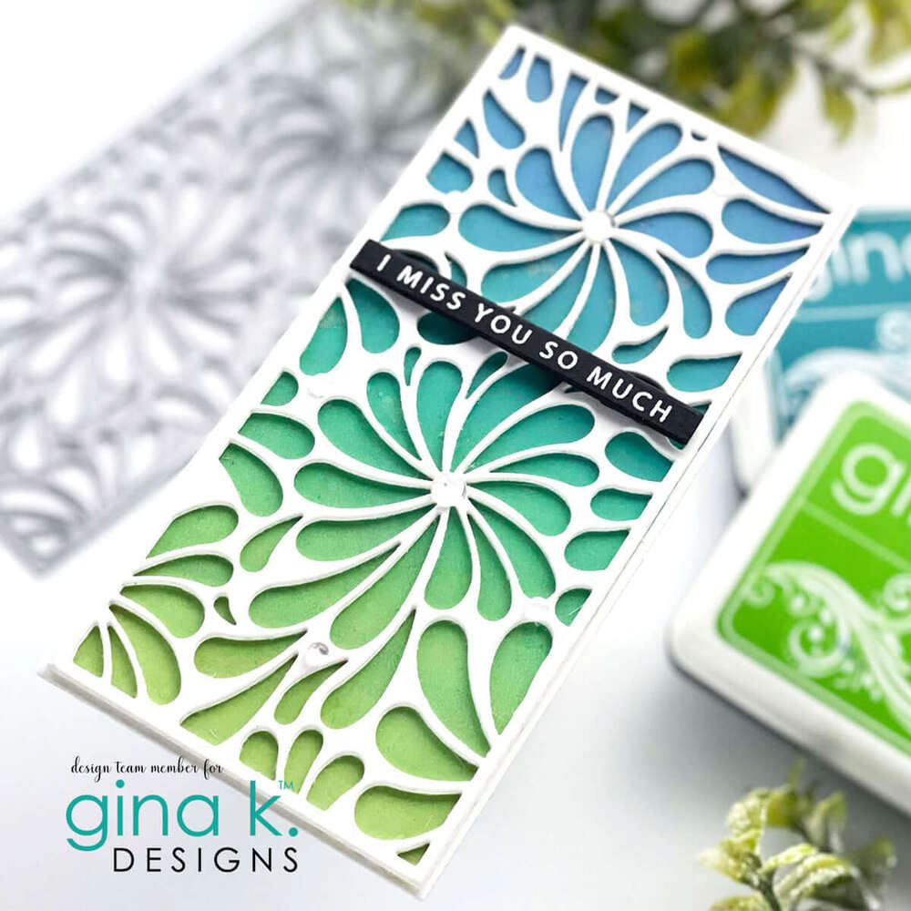 Gina K Designs Dies - Swirl Flower Mini Slimline Plate