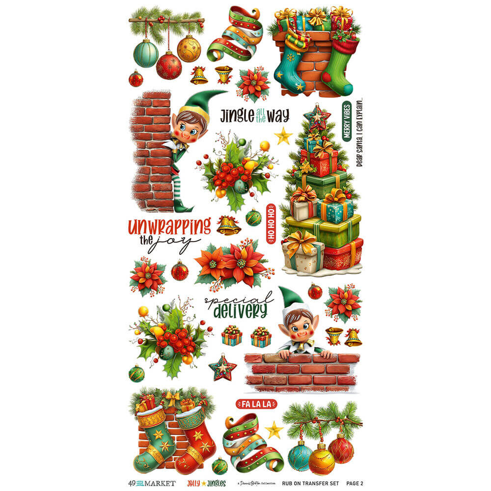 49 And Market Blendable Rub-Ons 6"X12" - Jolly Jingles