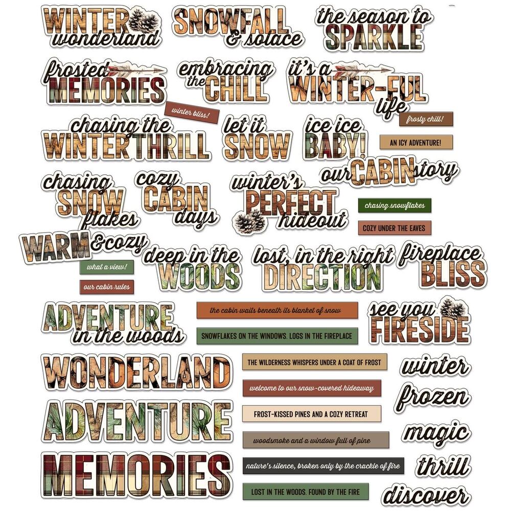 49 And Market Chipboard Set - Sentiments, Timber And Tweed