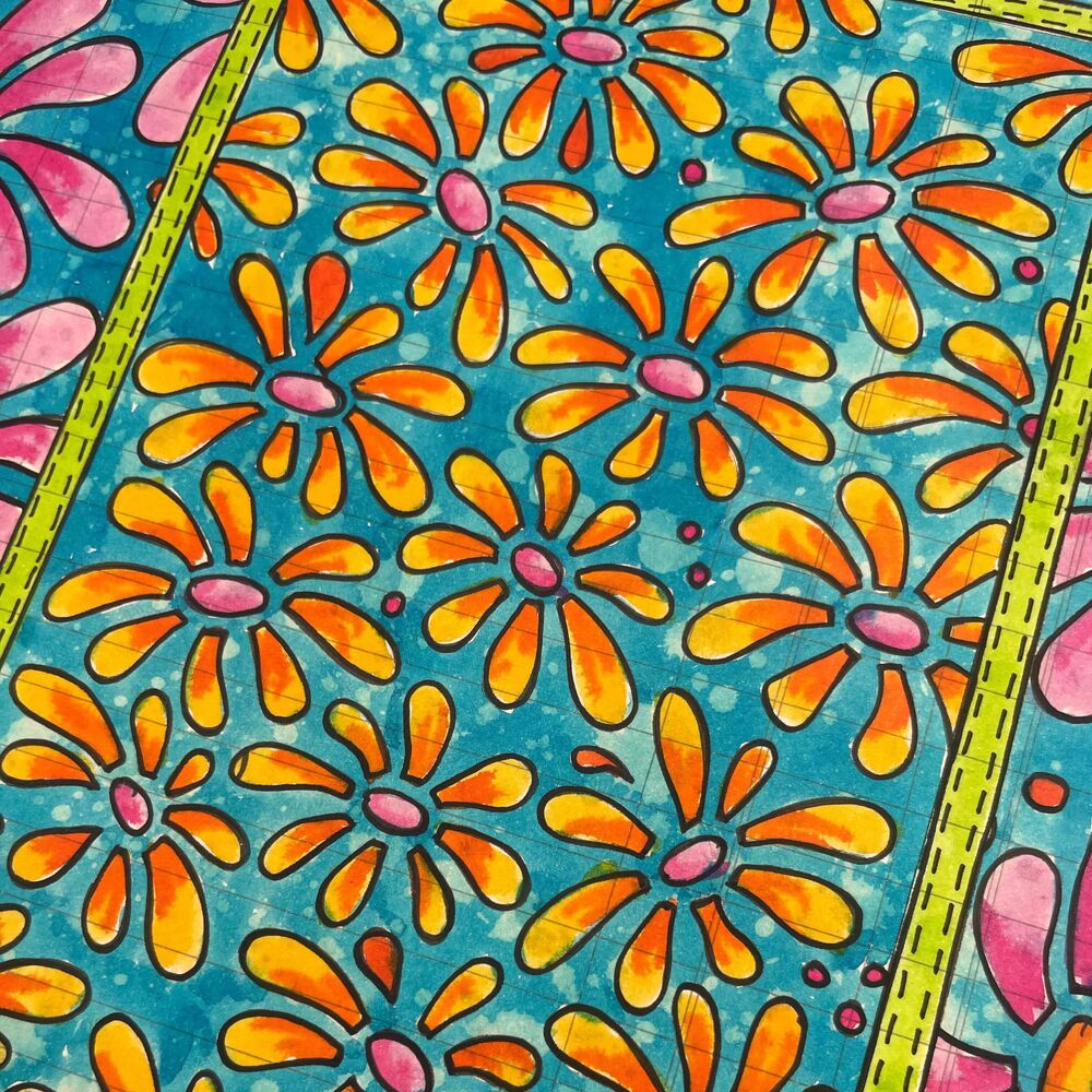 Dyan Reaveley's Dylusions Stencil 5" x 8" - Small Field of Daisies DYS87618